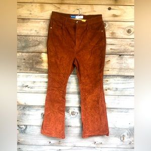 Rust Color Corduroy Flare Pants. Petite 12